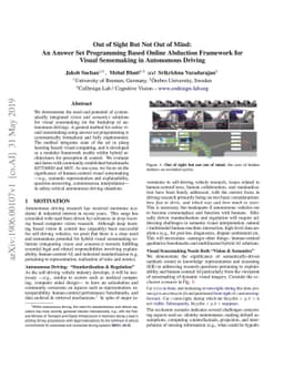 Out of Sight But Not Out of Mind: An Answer Set Programming Based Online
  Abduction Framework for Visual Sensemaking in Autonomous Driving
