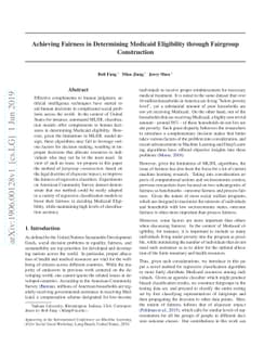 Achieving Fairness in Determining Medicaid Eligibility through Fairgroup
  Construction