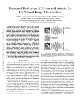 Perceptual Evaluation of Adversarial Attacks for CNN-based Image
  Classification