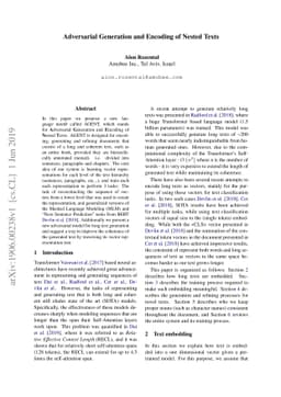 Adversarial Generation and Encoding of Nested Texts