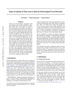 Super-resolution of Time-series Labels for Bootstrapped Event Detection