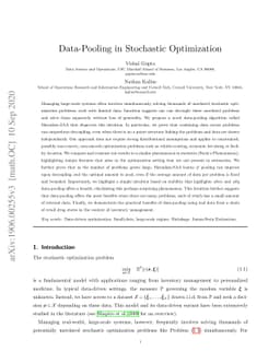 Data-Pooling in Stochastic Optimization