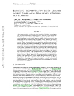 Enhancing Transformation-based Defenses using a Distribution Classifier