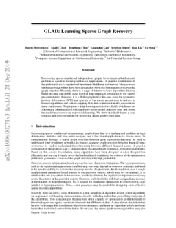 GLAD: Learning Sparse Graph Recovery