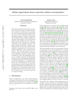 Robust approximate linear regression without correspondence