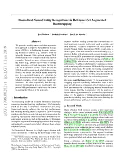 Biomedical Named Entity Recognition via Reference-Set Augmented
  Bootstrapping