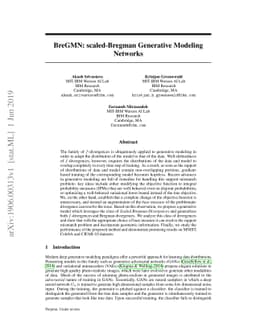 BreGMN: scaled-Bregman Generative Modeling Networks