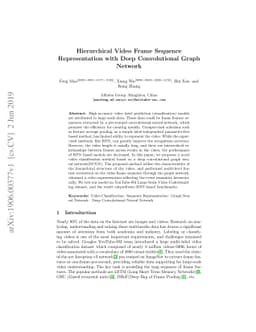 Hierarchical Video Frame Sequence Representation with Deep Convolutional
  Graph Network