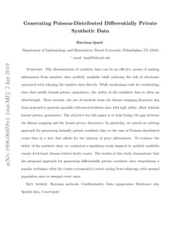 Generating Poisson-Distributed Differentially Private Synthetic Data
