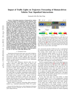 Impact of Traffic Lights on Trajectory Forecasting of Human-driven
  Vehicles Near Signalized Intersections