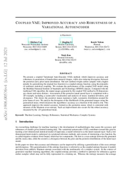 Coupled VAE: Improved Accuracy and Robustness of a Variational
  Autoencoder
