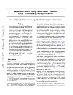 Deep Reinforcement Learning Architecture for Continuous Power Allocation
  in High Throughput Satellites