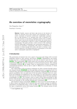An overview of memristive cryptography