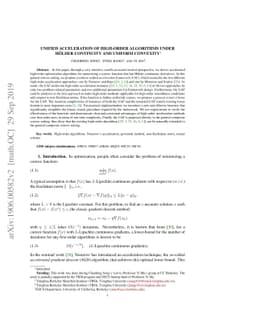 Unified Acceleration of High-Order Algorithms under Hölder
  Continuity and Uniform Convexity