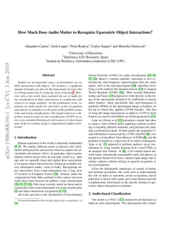 How Much Does Audio Matter to Recognize Egocentric Object Interactions?