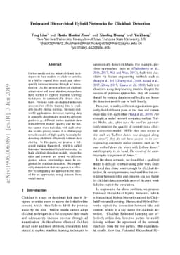 Federated Hierarchical Hybrid Networks for Clickbait Detection
