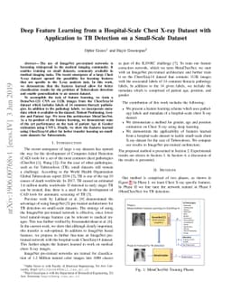 Deep Feature Learning from a Hospital-Scale Chest X-ray Dataset with
  Application to TB Detection on a Small-Scale Dataset