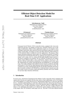Efficient Object Detection Model for Real-Time UAV Applications