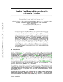 DualDis: Dual-Branch Disentangling with Adversarial Learning