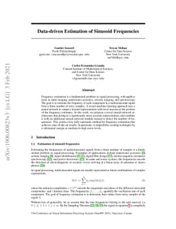 Data-driven Estimation of Sinusoid Frequencies