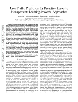 User Traffic Prediction for Proactive Resource Management:
  Learning-Powered Approaches