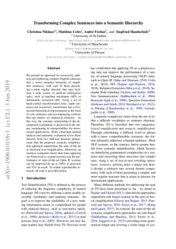 Transforming Complex Sentences into a Semantic Hierarchy