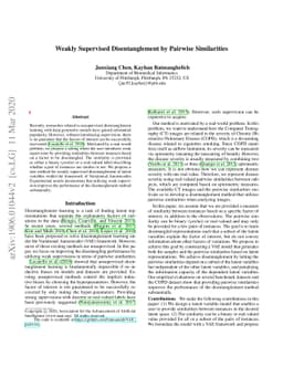 Weakly Supervised Disentanglement by Pairwise Similarities