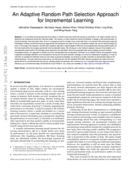 An Adaptive Random Path Selection Approach for Incremental Learning