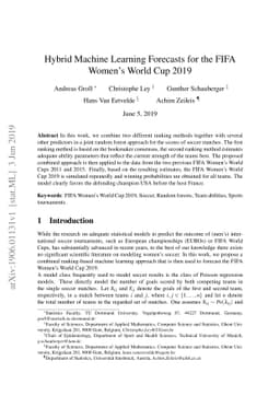Hybrid Machine Learning Forecasts for the FIFA Women's World Cup 2019