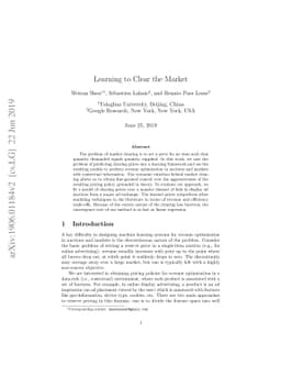 Learning to Clear the Market