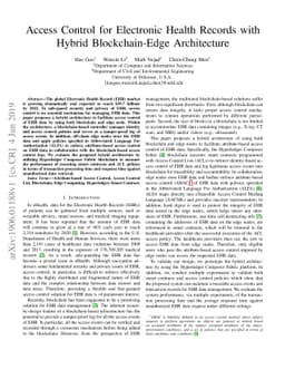 Access Control for Electronic Health Records with Hybrid Blockchain-Edge
  Architecture