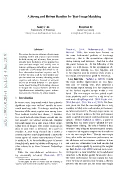 A Strong and Robust Baseline for Text-Image Matching