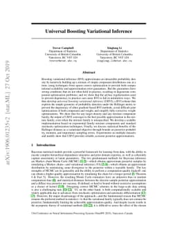 Universal Boosting Variational Inference
