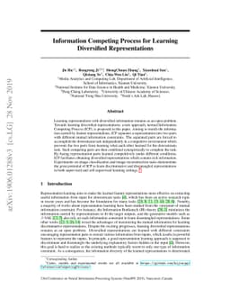Information Competing Process for Learning Diversified Representations