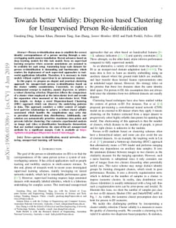 Towards better Validity: Dispersion based Clustering for Unsupervised
  Person Re-identification
