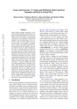 Curate and Generate: A Corpus and Method for Joint Control of Semantics
  and Style in Neural NLG