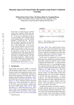 Distantly Supervised Named Entity Recognition using Positive-Unlabeled
  Learning
