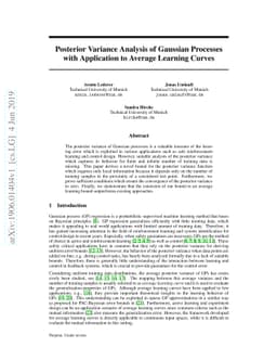 Posterior Variance Analysis of Gaussian Processes with Application to
  Average Learning Curves