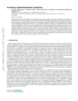 In-memory hyperdimensional computing