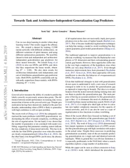 Towards Task and Architecture-Independent Generalization Gap Predictors