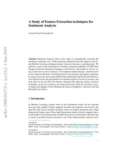 A Study of Feature Extraction techniques for Sentiment Analysis