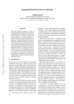 Sequential Neural Networks as Automata