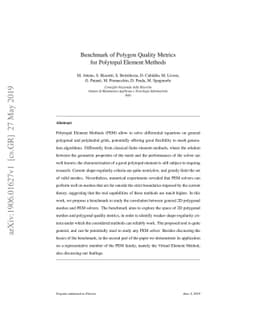 Benchmark of Polygon Quality Metrics for Polytopal Element Methods