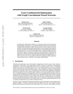 Exact Combinatorial Optimization with Graph Convolutional Neural
  Networks