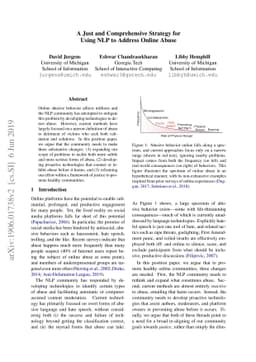 A Just and Comprehensive Strategy for Using NLP to Address Online Abuse