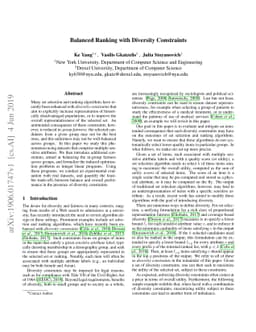 Balanced Ranking with Diversity Constraints