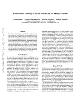 Reinforcement Learning When All Actions are Not Always Available