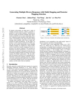 Generating Multiple Diverse Responses with Multi-Mapping and Posterior
  Mapping Selection