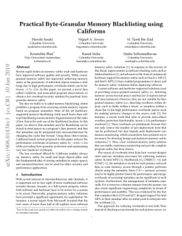 Practical Byte-Granular Memory Blacklisting using Califorms
