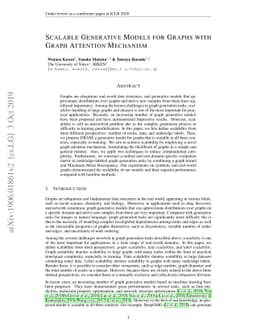 Scalable Generative Models for Graphs with Graph Attention Mechanism